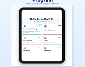 Programa de Regulación Emocional para Niños / Actividad Digital SEL / Herramienta de Habilidades de Afrontamiento