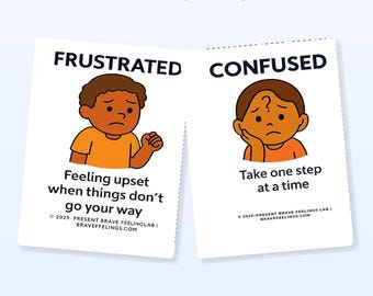 子ども向け感情フラッシュカード｜印刷可能な感情カード｜教室向けSEL学習ツール