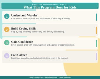 Miniprograma de Sentimientos Infantiles / Herramienta para Reducir la Preocupación y la Ansiedad / Actividad Interactiva de Aprendizaje Emocional para Niños