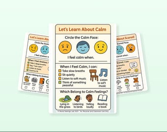 Pósteres de sentimientos para niños / Gráficos de aprendizaje socioemocional / Decoración para aulas SEL