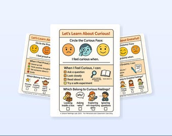 Cuadro de emociones para niños/Póster de sentimientos, herramientas de afrontamiento (descarga digital)