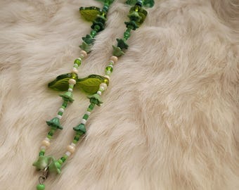 Cottagecore Forest Frog Beaded Necklace