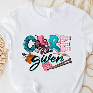 Caregiver Shirt, Healthcare Worker Tee, CNA Nurse Gift Shirt, Medical Support Staff Top, Colorful Care Graphic, Hospital Worker Appreciation