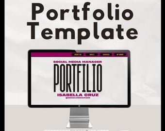 Plantilla de portafolio para gestor de redes sociales: plantilla de Canva para portafolio personal, creador de contenido generado por usuarios (CGU), página de destino y currículum digital editables.