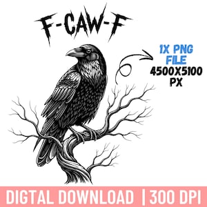 F-Caw-F PNG、花柄の頭蓋骨PNG、面白いカラスのデザイン、カラスのPNG、カラスのデジタルPNG、ゴシックカラス、カラスのPNG、F Caw F、鳥PNG、商用利用