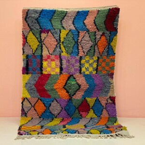 Moroccan Boujad Wool Rug - Soft, Colorful Boho Accent