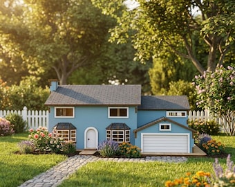 Digital Laser Cut Miniature House Model File, 3D Architectural Model Template