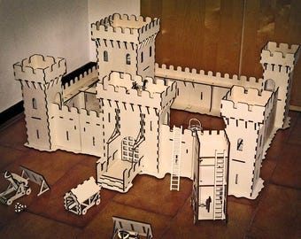 Laser cut files Castle 3D Model Toy (with Assembly Guide)