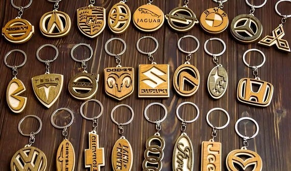 Car Keychain Bundle Lasercut DIY Files: CNC Template Vector File (Digital Download)