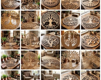 Tree of Life SVG Bundle, Laser Cut Files, Wood & Acrylic Cutting Design (Digital Download)