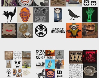 Halloween Laser cut files Mega Bundle: 3D Decor DIY Designs Svg Dxf Pdf