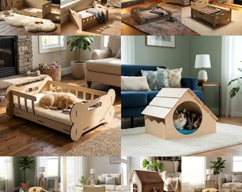 Laser Cut Pet Bed SVG Bundle | 11 Designs for 6mm Wood (Digital Download)