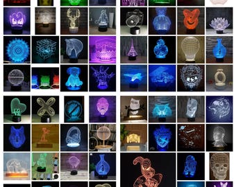 3D LED Illusion Lamp - Unique Desk Night Light, Decorative Lighting