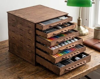 Wooden Storage Box Organizer – Six Drawer Laser Cut Toolbox (Digital Files)