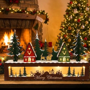 Lasercut Christmas Nativity Village Scene DIY Christmas Decor Digital Download