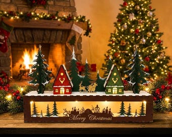 Lasercut Christmas Nativity Village Scene DIY Christmas Decor Digital Download