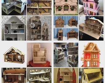 20 Laser Cut Dollhouse Kits with Furniture | Miniature DIY House Patterns (Digital Download)