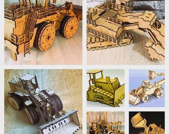 Bundle of Heavy Machinery DIY dxf svg eps cdr ai pdf laser cut files