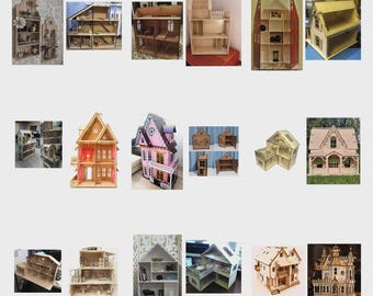 Bundle of 18 Dollhouse DIY Dxf Svg Cdr laser cut files