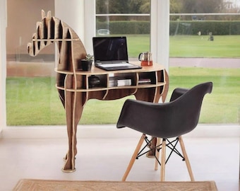 Laser Cut Files Horse Bookshelf: DIY Vector File (dxf svg ai cdr File)