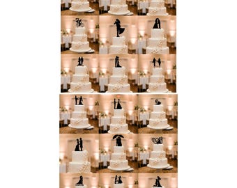 Wedding Cake Topper SVG Bundle – Romantic Couple Silhouette Designs (Digital Download)