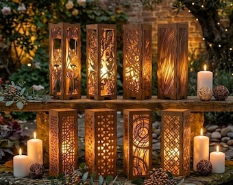 Laser Cut Wooden Table Lamp Designs – SVG Bundle (Digital Download)