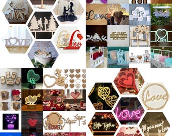 Valentine SVG Valentines Bundle, Valentines Day Laser Cut Files (Digital Download)