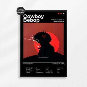 Cowboy Bebop Anime Poster: Spike Spiegel Retro Minimalist Art Print, Digital or Physical