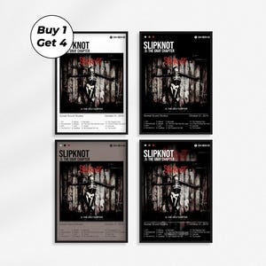 Slipknot Poster | .5 The Gray Chapter Album Art Print | Nu Metal Wall Decor | Dark Alternative Music Poster | Gothic Room Aesthetic