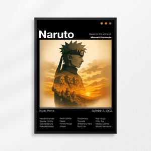 Naruto Sunset Silhouette Poster: Manga Minimalist Art Print, Digital or Physical Print