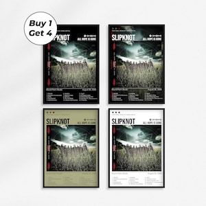 Slipknot Poster | All Hope Is Gone Album Art Print | Nu Metal Wall Decor | Heavy Music Room Aesthetic | Gothic Band Wall Art