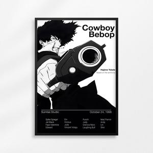 Cowboy Bebop Spike Spiegel Poster: Classic Anime Black & White Wall Art, Digital or Physical