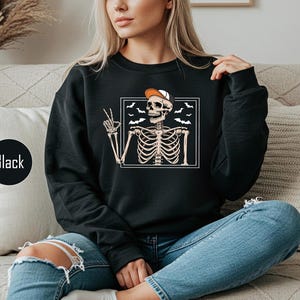 Skeleton Halloween Freedom Sweatshirt, Skeleton Graphic Sweater, Halloween Skeleton Sweatshirt, Halloween Gifts, Fall Halloween Sweatshirt