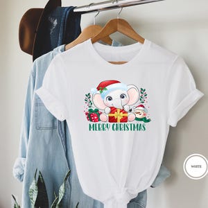 Merry Chrsitmas Elephant Cute Shirt, Cute Elephant Sweatshirt, Christmas Lights Sweater, Christmas Animals Shirt, Adorable Elephant Shirt