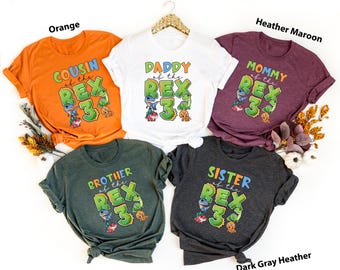 Personalized Rex Family Birthday Shirt, Matching Dinosaur Tee