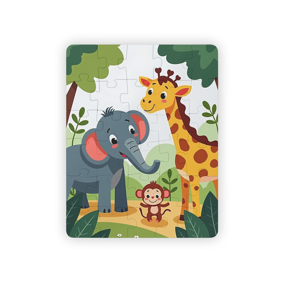 Jungle Animal Puzzle for Kids Ages 3–5 – 30 Piece Elephant, Giraffe ...