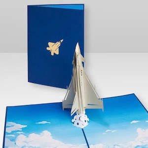 3D Pop Up Fighter Jet Greeting Card, Aeroplane Card, Pop Up Plane Card, Airplane Card, Aviation Greeting Card, Pilot Gift, Birthday, Typhoon