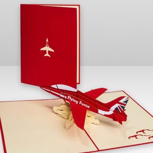 3D Pop Up Red Arrows Greeting Card, Pop Up Plane Card, Red Arrows, Aeroplane Card, Airplane Card, Aviation, Pilot Gift, Birthday, Jet,