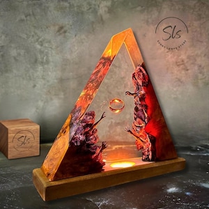 Ring Resin Lamp, Custom Ring Night Light, Custom Epoxy Resin Lamp, Resin Night Light, Lighting Home Decor, Gift for Him, Nightstand Lamp