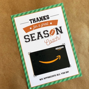 Tarjeta de regalo de entrenador de fútbol / Tarjeta de regalo imprimible 5x7 para entrenador / ¡Gracias por una gran temporada, entrenador! / Regalo de fin de temporada para un entrenador de fútbol