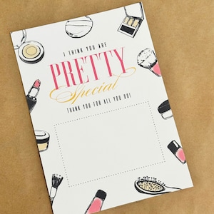 Carte-cadeau imprimable Make Up | Porte-cartes spécial I Think You are Pretty Porte-cartes cadeau maquillage |  Cadeau imprimable maquillage