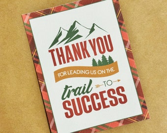 Trail Mix Gift Tag | 3x4 Trail Mix Printable Tag | Thank You for Leading us on the Trail to Success, Gift for Staff, Co-Worker, etc.