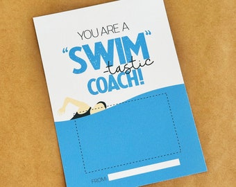 Swim Coach Gift Card | 5x7 Printable Gift Card for Swim Coach | You are a Swimtastic Coach | Gift for a Water polo Coach