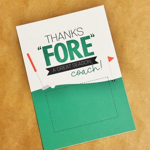 Golfcoach cadeaubon | 5x7 afdrukbare cadeaubon voor golfcoach | Bedankt VOOR een geweldige seizoenscoach | Cadeau voor een golfcoach