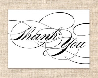 Printable Wedding Sign - Thank You - 5x7 Digital Sign - Wedding Reception Sign - Wedding Table Sign in Calligraphy Font - Instant Download