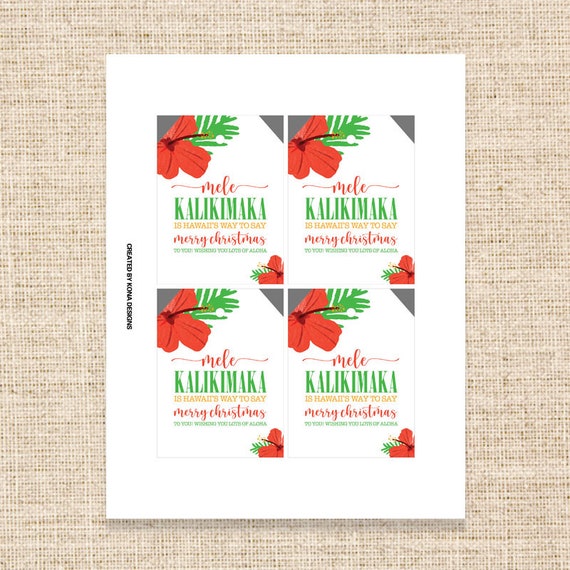 Hawaiian Holiday Gift Tags