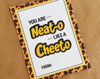 Cheesy Gift Tag | You are Neat-o Like a Cheeto Gift Tag | Potato Chip Gift Tag | Chip Tag for Students, Staff, Friends or Co-Worker Gift