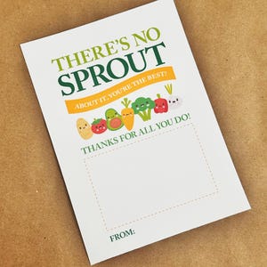 Support de carte-cadeau d'épicerie saine, carte-cadeau de Sprouts Store pour enseignants, collègues, amis, No Sprout à ce sujet, vous êtes le meilleur !