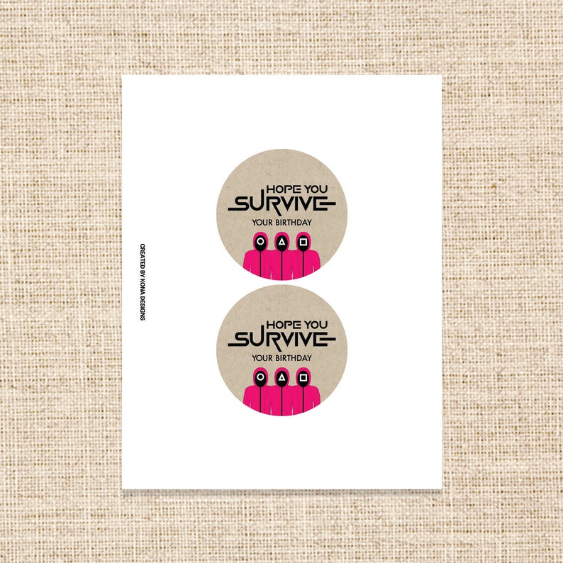 Squid Game Printable Gift Tag Funny Birthday Gift Tag Hope Etsy