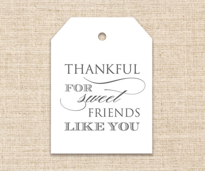 Printable Thank You Tags Thankful for Sweet Friends Like You - Etsy